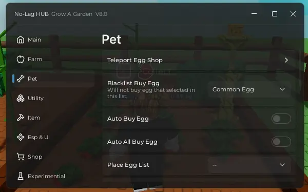 no lag gow a garden script